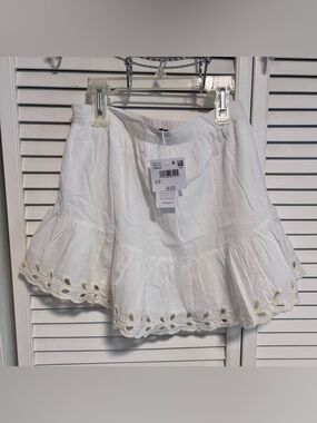 American Eagle Outfitters White Eyelet Tiered Mini Skirt-NWT